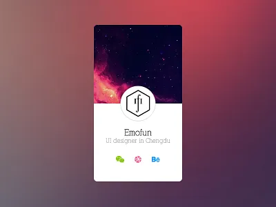 Dribbble Card profile rebound ui