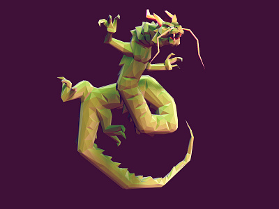 Dragon 3d animal concept dragon japanese low poly zbrush