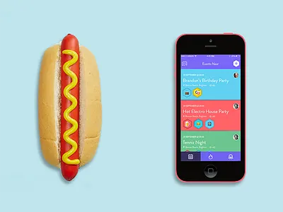 hotdog colorful events hotdog iphone ui