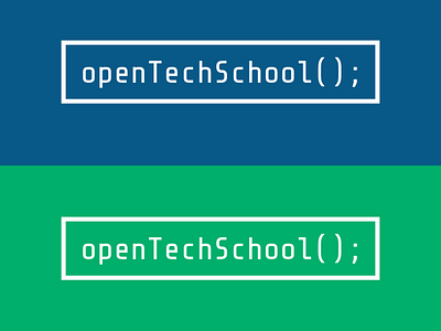 Open Tech School Logo Concept blue brand green logo logo concept simple strong