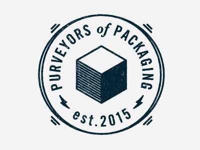 Purveyors of Packaging option badge brandmark seal vintage