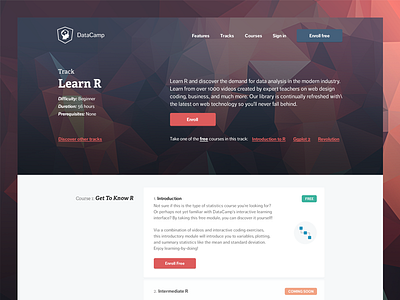 Datacamp - Track Page design education hero material online page polygon track tutorial