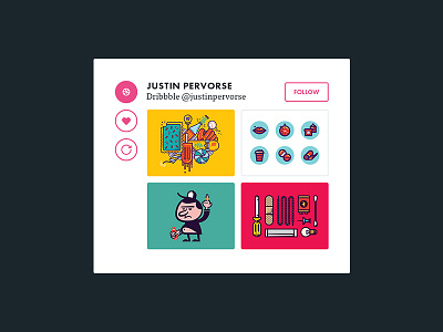 Social Card - Dribbble card dribbble follow icon social thumbnail ui