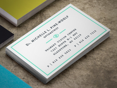 Business Card business card card courier eye flat optometrist vision
