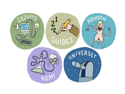 Icons chemistry comic gadget icons observatory pencil universe