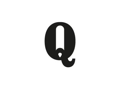 Q logo mark negative space pencil q type