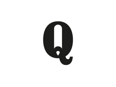 Q logo mark negative space pencil q type