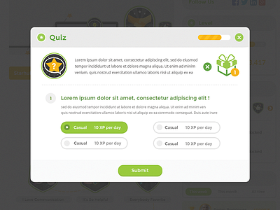 Popup Quiz game gamification popup quiz