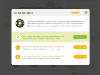 Completed Quiz game gamification popup quiz