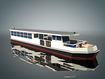 Vapporetto low poly boat c4d lowpoly minimal taxi transport venice venise