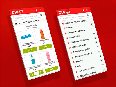 DIA supermarket responsive design design dia compras online mobile responsive supermercados dia version