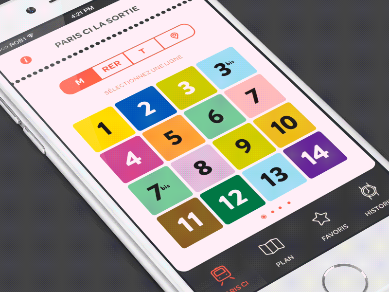 Paris ci app gif métro paris redesign ui