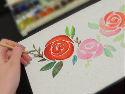 Watercolor roses art drawing flower handdrawing illustration paint paper rose sketch