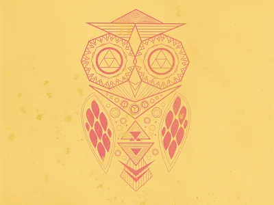 Owl art design flat geometric graphic illustration owl shape vector visual