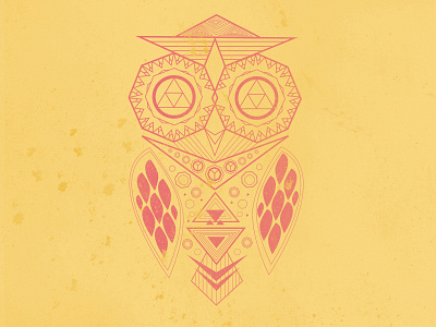 Owl art design flat geometric graphic illustration owl shape vector visual