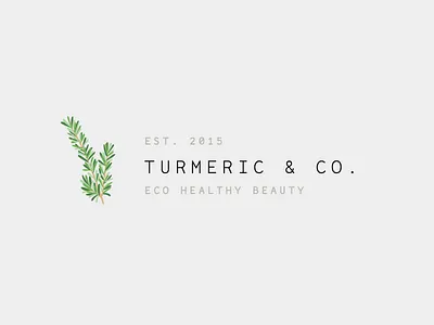 Turmeric & Co. beauty blog brand eco healthy identity leaf logo