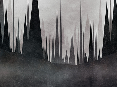 Northern Lights (For Sale) Version II album album packaging flat design fog for sale forest illustration packaging texture trees water