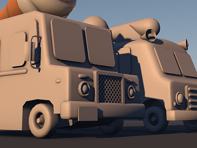 Softy Bros Ice Cream Truck c4d ice cream lowpoly render truck