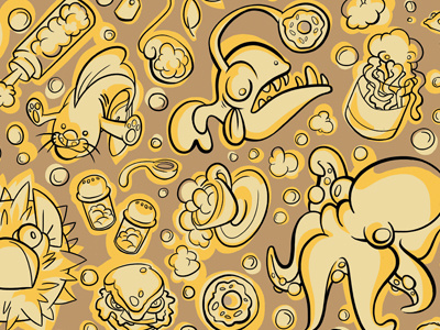 Lots 'o Fish. coffee coffee cup fish illustration marine ocean product design