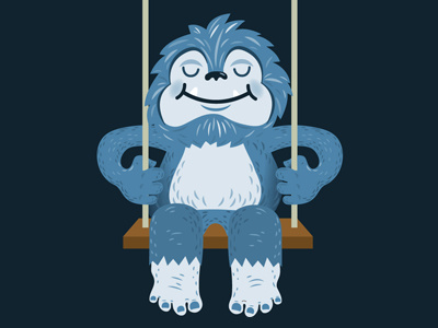 Yeti on a Swing bigfoot faces funny goofy happy laugh sad sasquatch yeti
