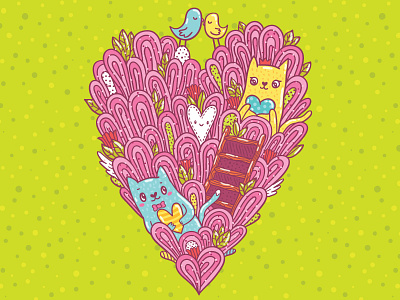 Catlove - illustration for St. Valentine's day cases cat character design doodle illustration iphone tee tshirt valentine valentines vector