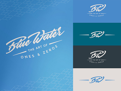 Blue Water Presentation blue brushpen calligraphy cursive lettering logo script type typography water