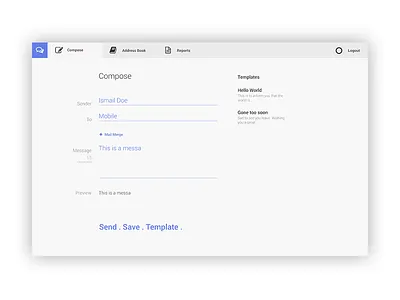 Message UI clean message minimal sms us white