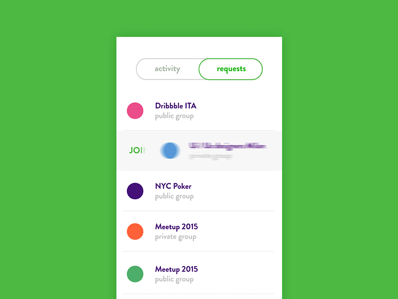 Activity / Requests activity after after effects animation control effects ios motion request segmented transition