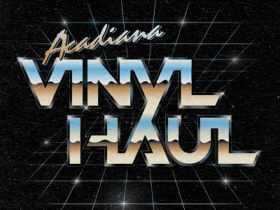 AVH 80s chrome lettering metal