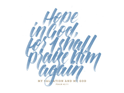 Psalm 42:11 bible brush pen lettering scripture type typography verse