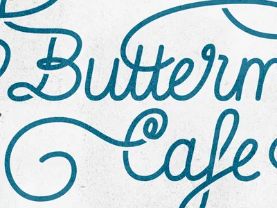 Swashy logo concept (closer) blue butter cafe curls lettering logo logotype script swash type