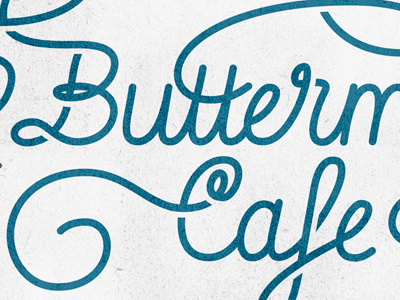 Swashy logo concept (closer) blue butter cafe curls lettering logo logotype script swash type