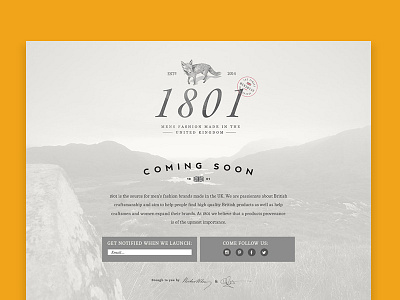 1801 Menswear UK & Ireland app branding design innovative interaction minimal responsive simple web