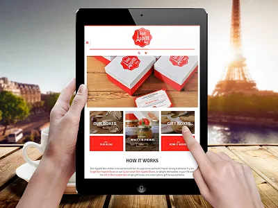 Bon Appétit Box Website branding french red ui ux web design woocommerce wordpress