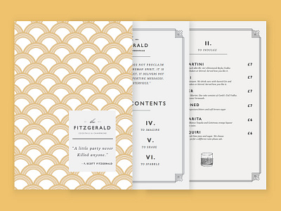 The Fitzgerald Speakeasy Bar art deco brand clean cocktail design gold logo minimal prohibition simple speakeasy