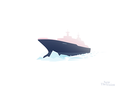 Icebreaker flat gradient ice icebreaker illustration minimal polar sea vector