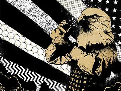 Cocktail World Cup Illustration aztec bartender character cocktail design drink eagle grunge illustration pattern texture