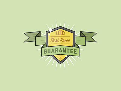 Guarantee Crest banner crest flat gold green illustration