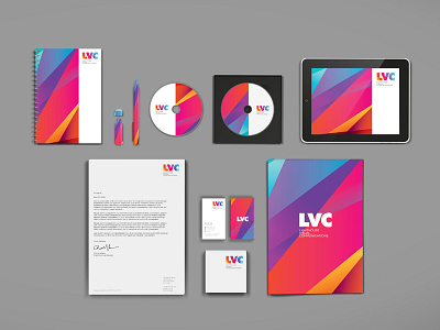 LVC brand branding color colour digital gradient identity logo logomark stationery vibrant web