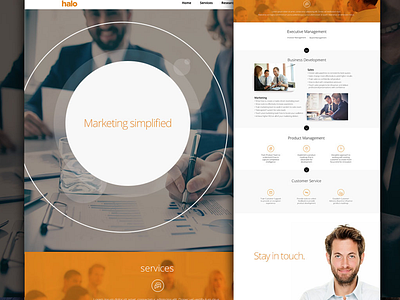 Halo clean halo homepage marketing orange responsive website