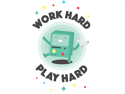 Work Hard Play B-MO adventuretime bmo cute gameboy play sock work
