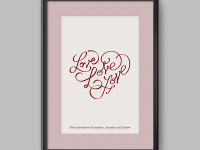 3xLove design illustration love script type typography valentine