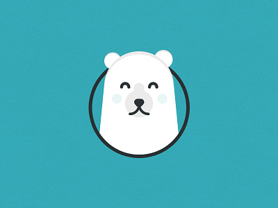 Happy bear animal bear blue flat happy illustration