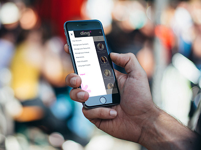 Ding.com app concept - screen 3 app concept ding menu mobile rebound