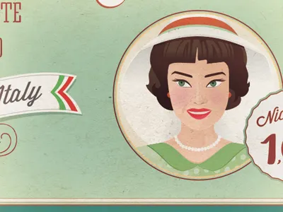 Mint flavor illustration mint vintage woman