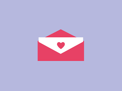 Signed, Sealed, Delivered envelope heart icon illustration valentine