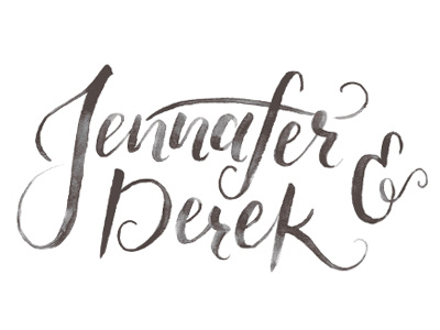 Jennafer & Derek - Wedding Invitation invitation lettering typography watercolor wedding