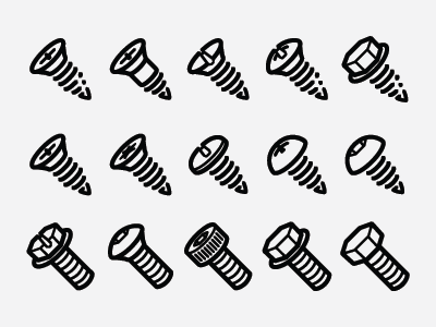 Screws & Bolts bolt build design icon icons noun project screw tools