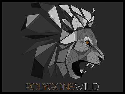 PolygonsWild Logo Design advertisement art branding business design identity illustration lion logo polygonal polygons vector