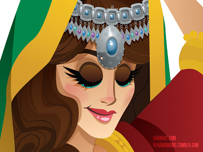 Afghan Bride: Work in Progress afghan beauty detailed digital drawing girl illustration illustrator painting photoshop vector
